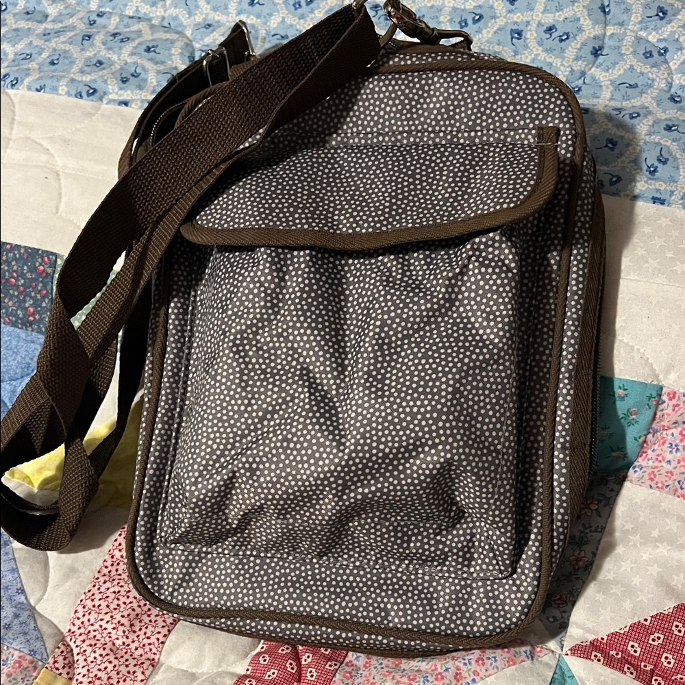 Thirty-one Brown Polka Dot Crossbody Bag